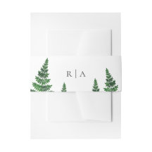 El helecho verde acuarela. Boda de Woodland