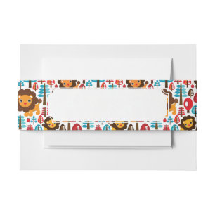 Cintas Para Invitaciones el león retro lindo embroma el ilustracion