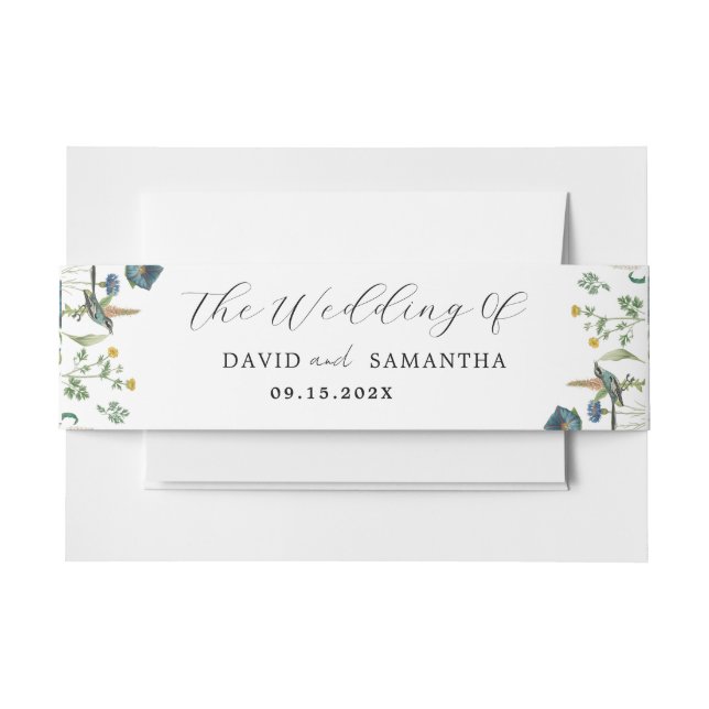 Cintas Para Invitaciones El marco del Whimsical Secret Garden Wildflowers (Anverso Ejemplo)