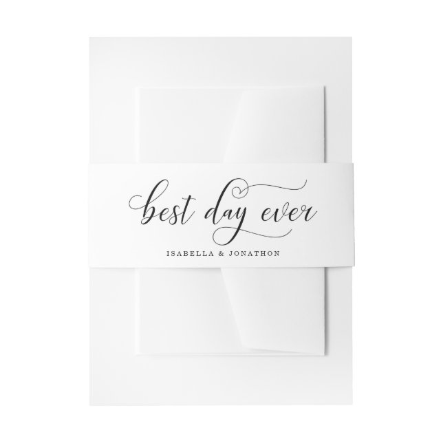 Cintas Para Invitaciones El "mejor día nunca " (Anverso Ejemplo)