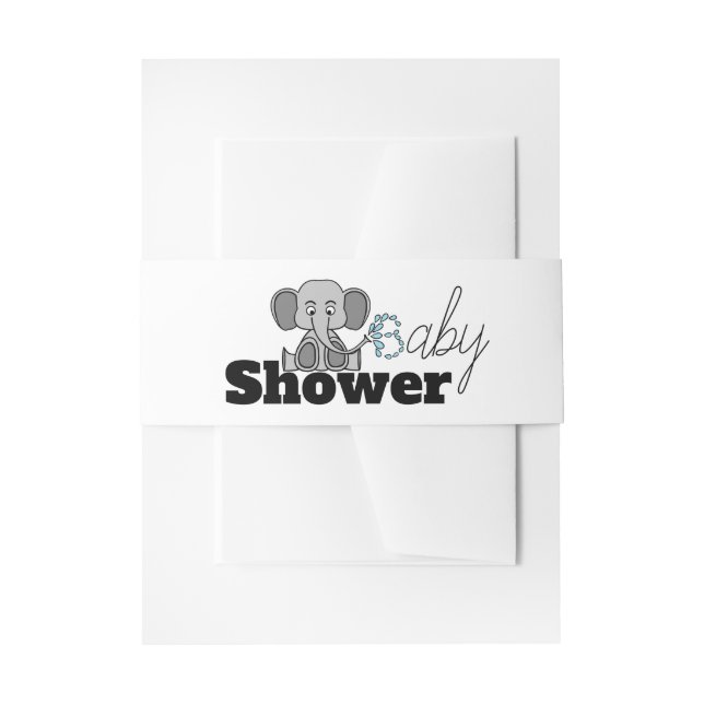Cintas Para Invitaciones Elefante bebé dulce, Baby Shower (Anverso Ejemplo)