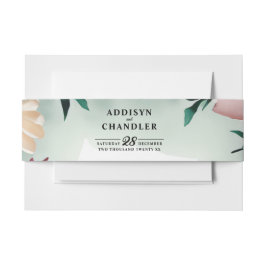 Cintas Para Invitaciones Elegancia de flor pastel: Boda floral verde sabio
