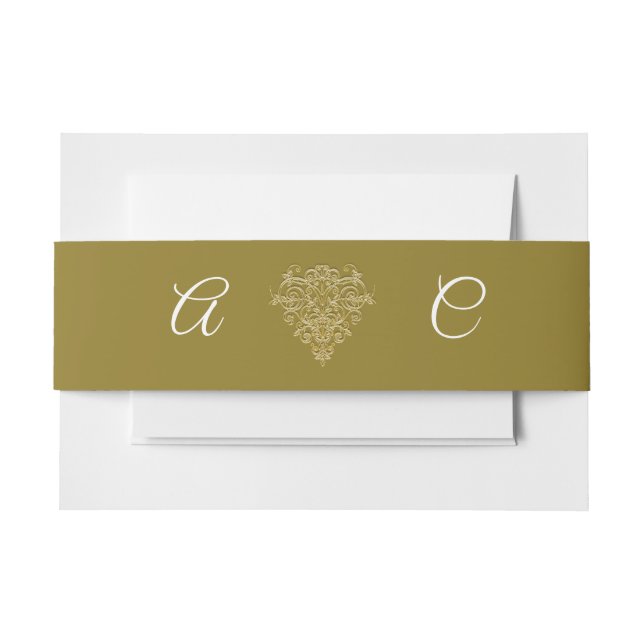 Cintas Para Invitaciones Elegancia dorada (Anverso Ejemplo)