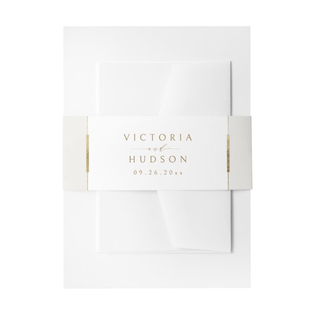 Cintas Para Invitaciones Elegancia enmarcada Boda sencillo y moderno (Anverso Ejemplo)