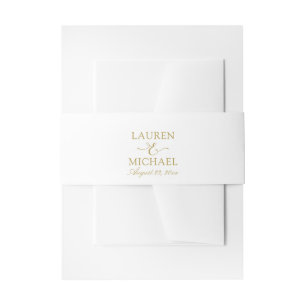 Cintas Para Invitaciones Elegancia Simple Boda Invitación Belly Banda-Oro
