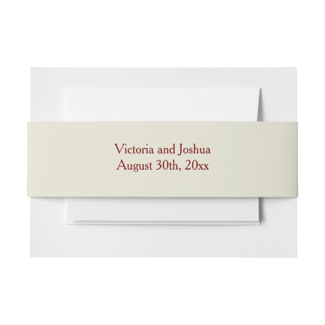 Cintas Para Invitaciones Elegant and Basic beige burgundy (Anverso Ejemplo)