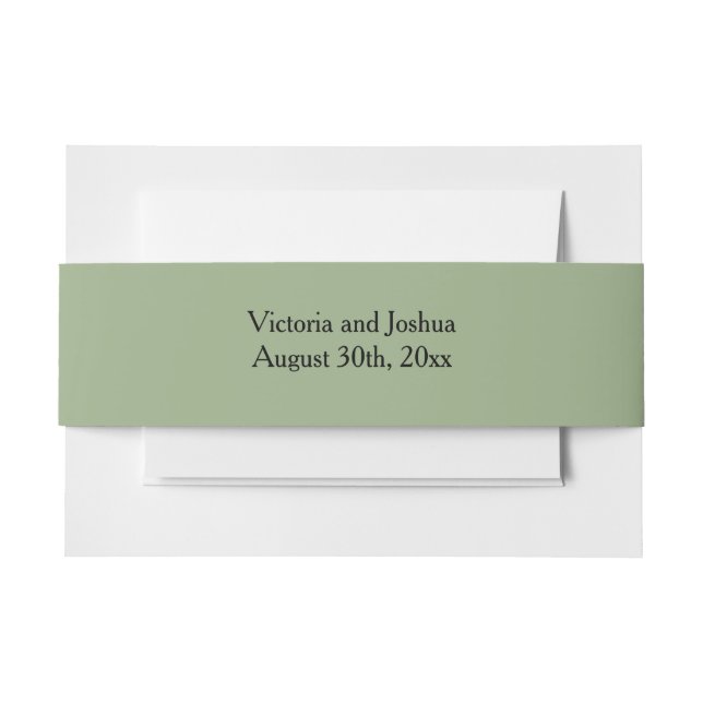 Cintas Para Invitaciones Elegant and Basic Sage Green (Anverso Ejemplo)