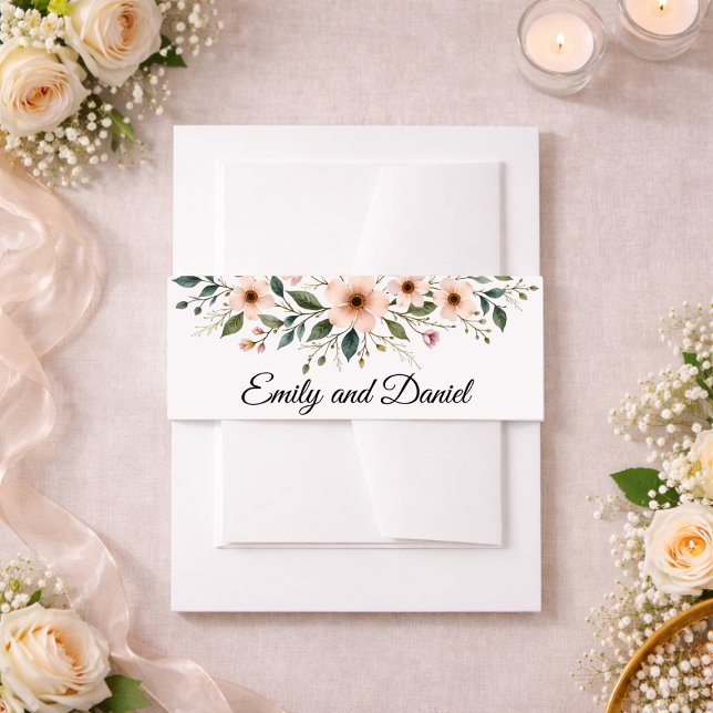 Cintas Para Invitaciones Elegant Anemone Wildflower Wedding Invitation (Subido por el creador)