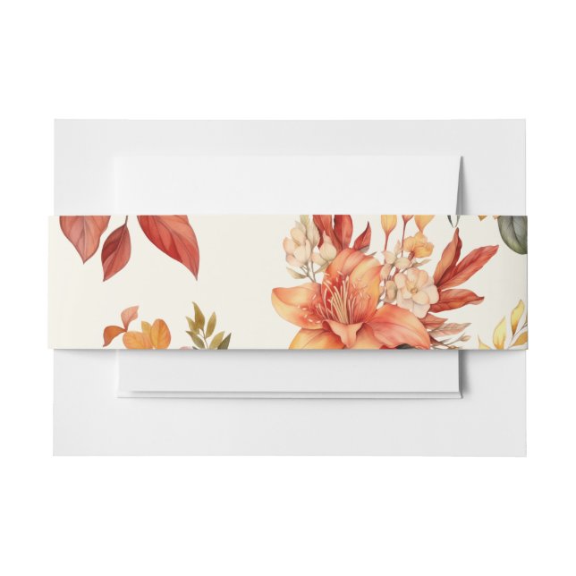 Cintas Para Invitaciones Elegant Autumn Floral (Anverso Ejemplo)