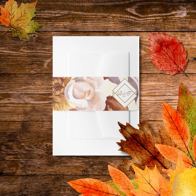 Cintas Para Invitaciones Elegant Autumn Watercolor Floral Wedding  (Subido por el creador)