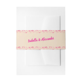 Cintas Para Invitaciones Elegant Beige & Blush Pink Floral Wedding