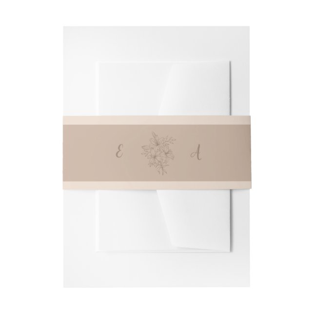 Cintas Para Invitaciones Elegant Beige Floral Wedding (Anverso Ejemplo)