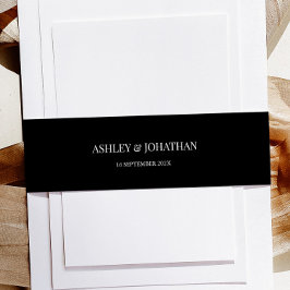 Cintas Para Invitaciones Elegant Black Wedding Invitation Belly Band