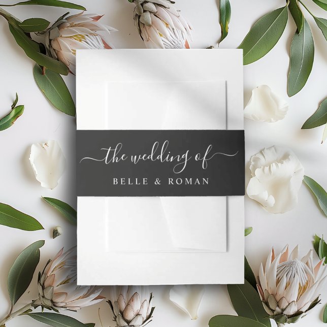 Cintas Para Invitaciones Elegant Black & White The Wedding Of (Subido por el creador)