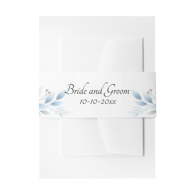 Cintas Para Invitaciones Elegant Blue Floral (Anverso Ejemplo)