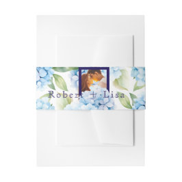 Cintas Para Invitaciones Elegant Blue Floral Wedding 