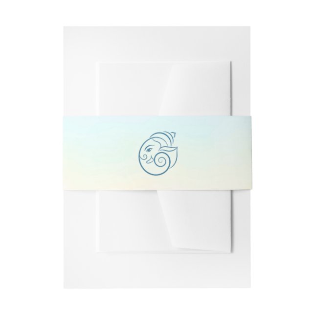 Cintas Para Invitaciones Elegant Blue Peacock Floral Wedding (Anverso Ejemplo)