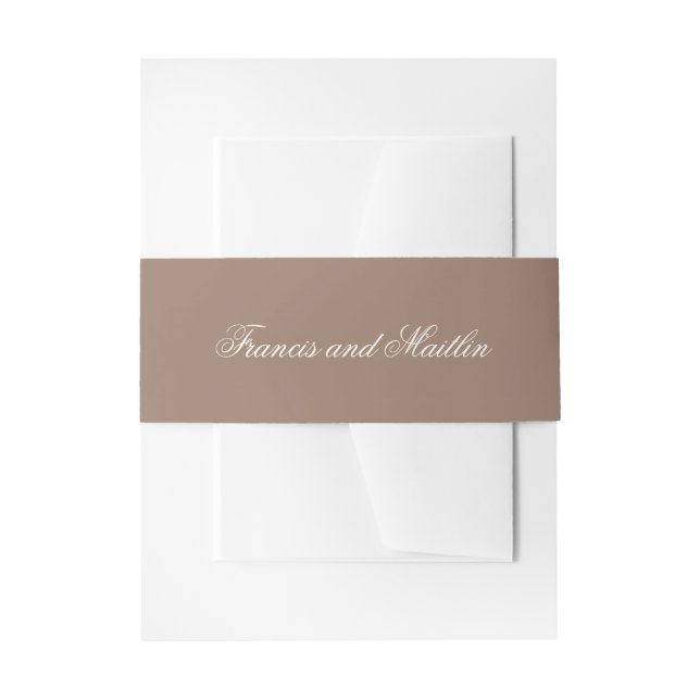 Cintas Para Invitaciones Elegant Brown Romantic Wedding (Anverso Ejemplo)