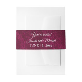 Cintas Para Invitaciones Elegant Burgundy Berry Velvet Winter Wedding