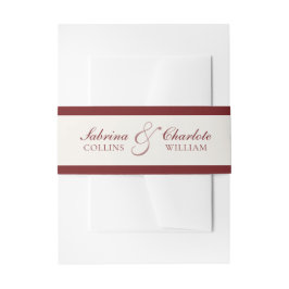 Cintas Para Invitaciones Elegant Burgundy & Ivory Wedding