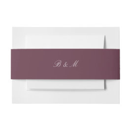 Cintas Para Invitaciones Elegant Burgundy Wedding Monogram Bride and Groom