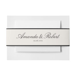 Cintas Para Invitaciones Elegant Classy Black and Ivory Wedding