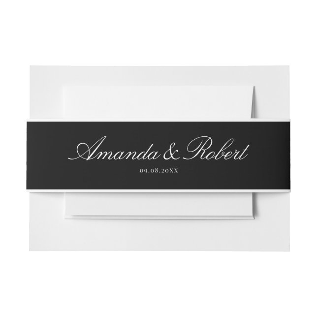 Cintas Para Invitaciones Elegant Classy Black and White Wedding (Anverso Ejemplo)