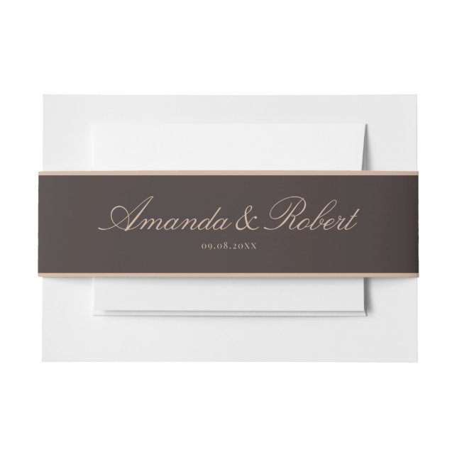 Cintas Para Invitaciones Elegant Classy Brown Wedding (Anverso Ejemplo)