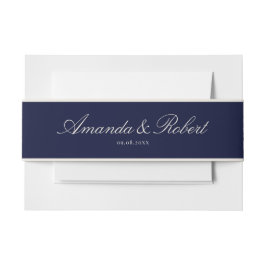 Cintas Para Invitaciones Elegant Classy Navy Blue Wedding