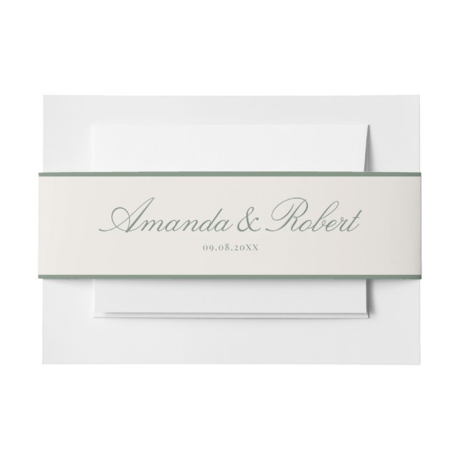 Cintas Para Invitaciones Elegant Classy Sage Green Wedding (Anverso Ejemplo)