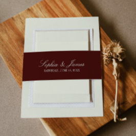 Cintas Para Invitaciones Elegant Dark Burgundy Wedding