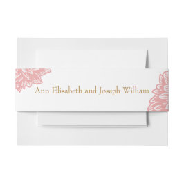 Cintas Para Invitaciones Elegant Dusty Pink Floral Wraparound Wedding