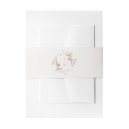 Cintas Para Invitaciones Elegant Floral Monogram Wedding Belly Band