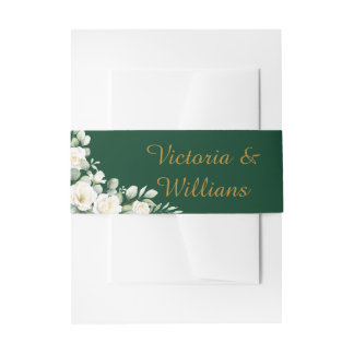 Cintas Para Invitaciones Elegant Gold Floral Wedding Belly Band