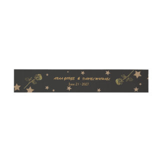 Cintas Para Invitaciones Elegant Gold Foil Floral Monogram Wedding Invitati