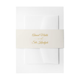 Cintas Para Invitaciones Elegant Gold Script Wedding Invitation Belly Band