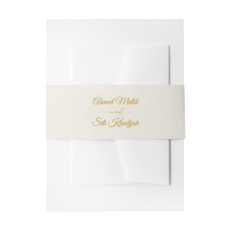 Cintas Para Invitaciones Elegant Gold Script Wedding Invitation Belly Band