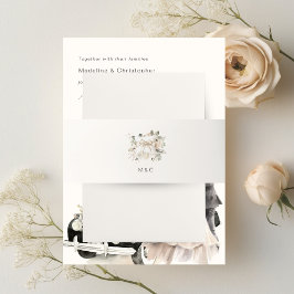 Cintas Para Invitaciones Elegant Ivory Bow Floral Wedding
