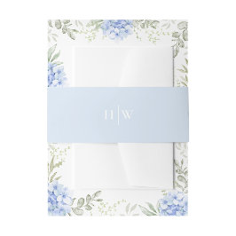 Cintas Para Invitaciones Elegant Light Dusty Blue Wedding Monogram