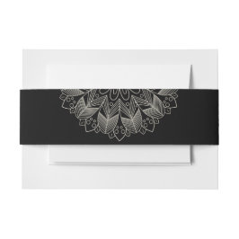 Cintas Para Invitaciones Elegant Mandala Indian Boho Chic Black Wedding