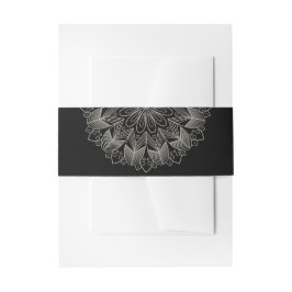 Cintas Para Invitaciones Elegant Mandala Indian Boho Chic Black Wedding