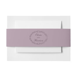 Cintas Para Invitaciones Elegant Mauve Plum Wedding Belly Band