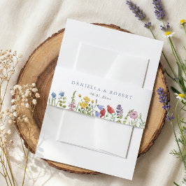 Cintas Para Invitaciones Elegant Minimalist Whimsical Wildflower Wedding