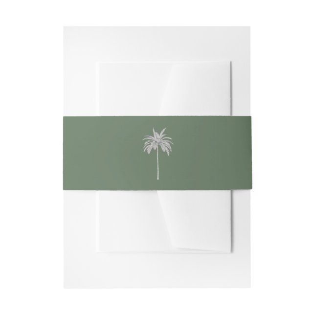 Cintas Para Invitaciones Elegant Modern Palm Tree Illustration Wedding (Anverso Ejemplo)