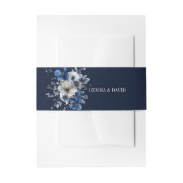 Cintas Para Invitaciones Elegant Navy Blue Floral