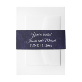 Cintas Para Invitaciones Elegant Navy Blue Velvet Wedding Wrap
