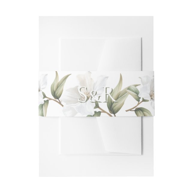 Cintas Para Invitaciones Elegant Oriental White Magnolia Wedding  (Anverso Ejemplo)