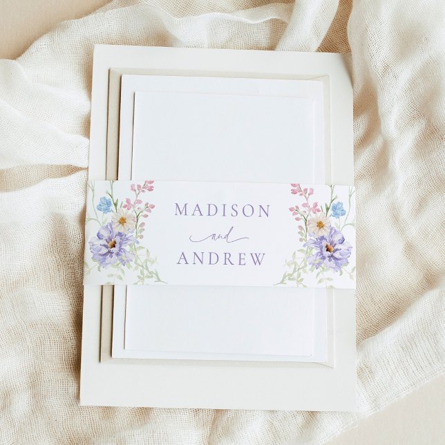 Cintas Para Invitaciones Elegant Pastel Wildflower Garden Wedding (Subido por el creador)