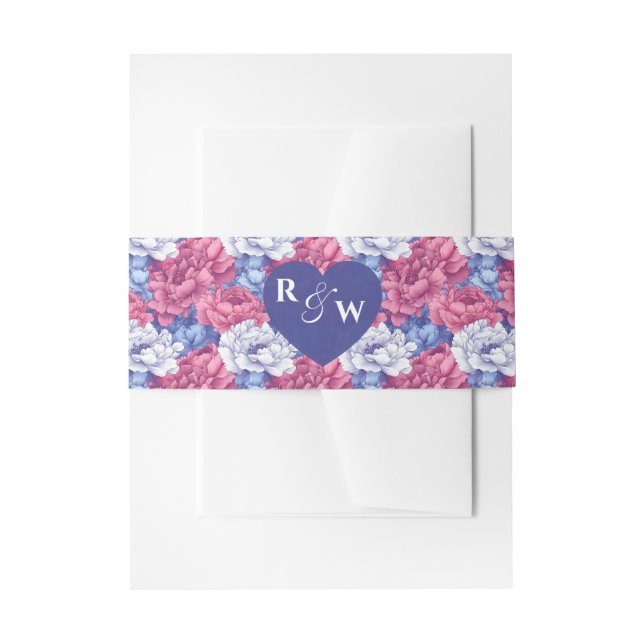 Cintas Para Invitaciones Elegant Peonies Accent Fall Wedding (Anverso Ejemplo)