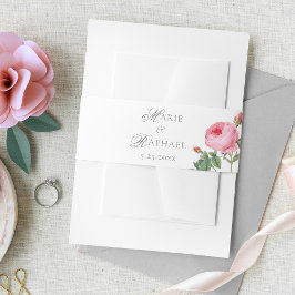Cintas Para Invitaciones Elegant Pink French Rose Wedding